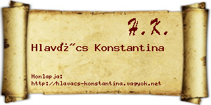 Hlavács Konstantina névjegykártya